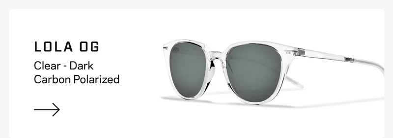 Lola - Clear Frame - Dark Carbon Polarized Lens