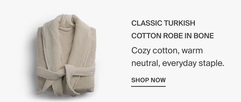 Classic Turkish Cotton Robe in Bone | Shop Now