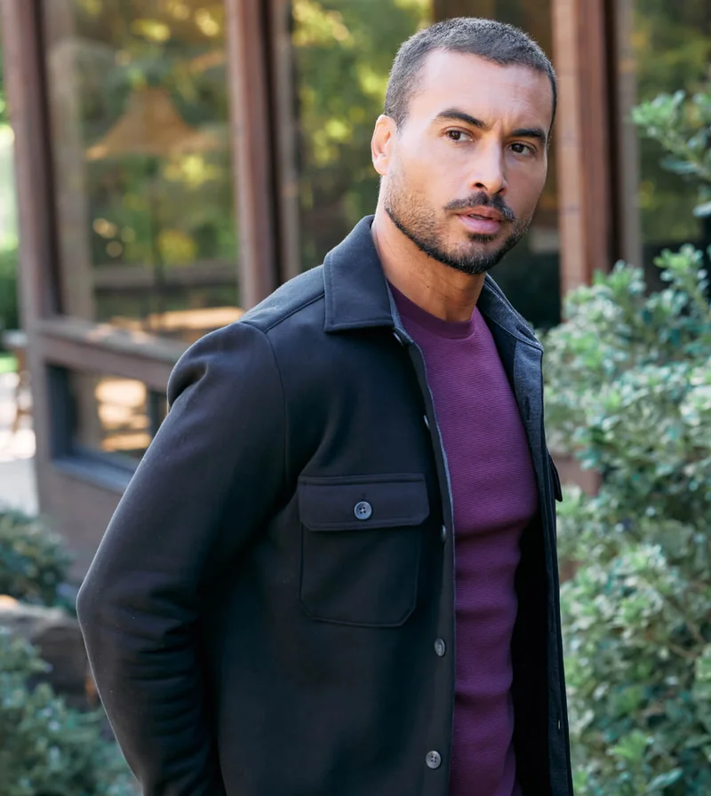 Navy Fleece Shacket