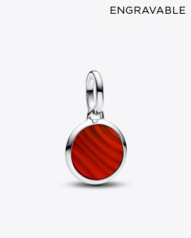 Red Murano Glass Engravable Mini Medallion Charm