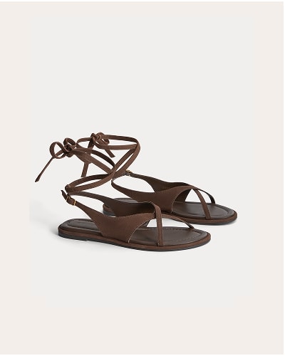 [Image]The Leather Crisscross Sandal | Burnt Umber