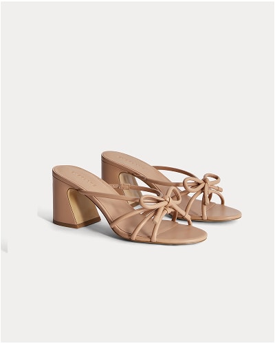 [Image]The Leather Bow Heel | Blush Tan
