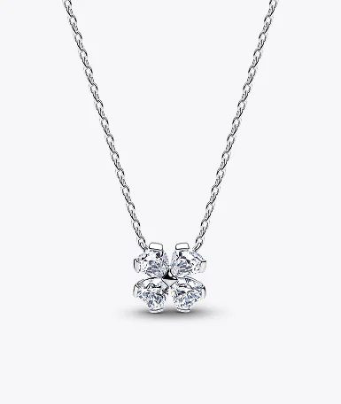 Sparkling Lucky Clover Pendant Necklace