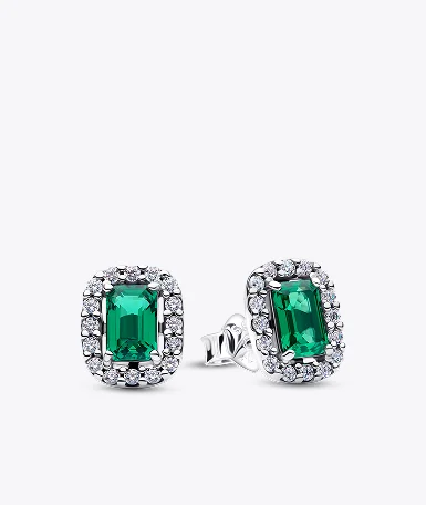 Sparkling Rectangular Stud Earrings
