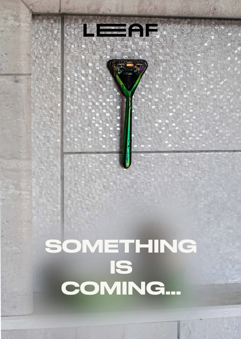 Razor hanging on a wall, blurred images