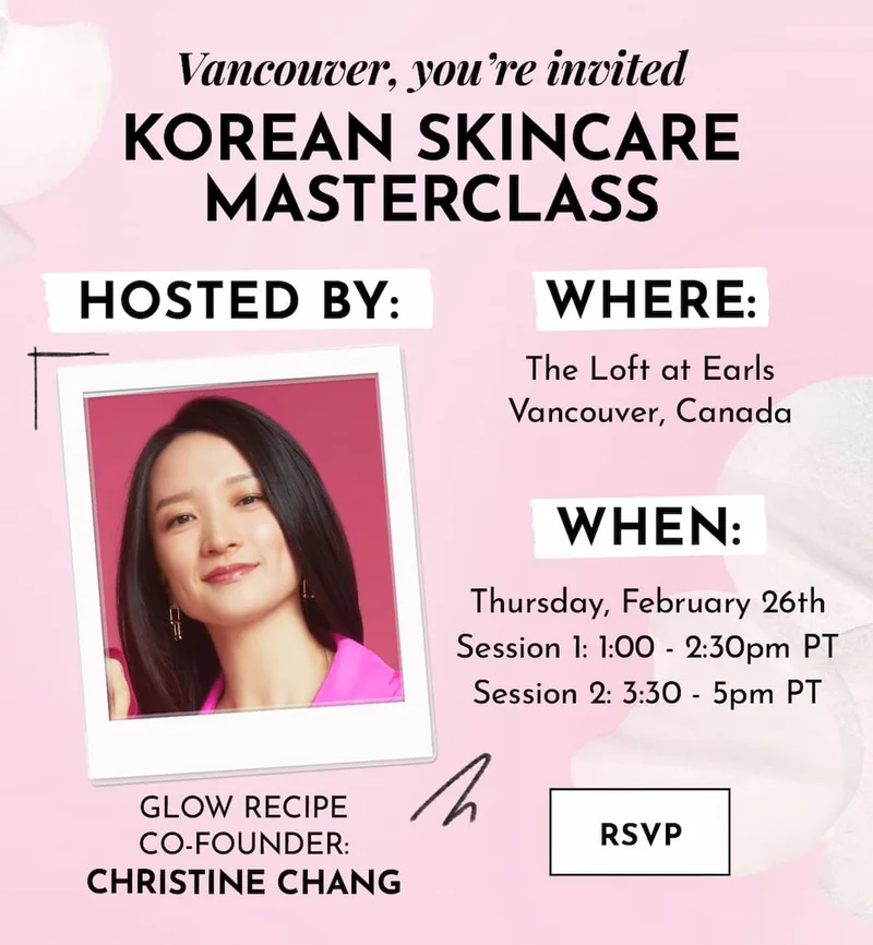 Vancouver Korean Skincare Masterclass Invite