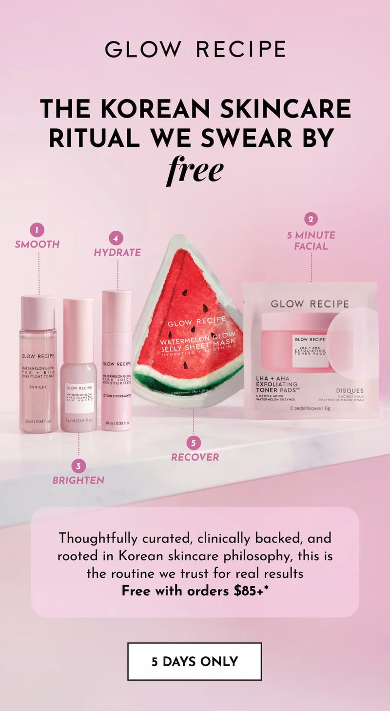 5 Days Only: Free 5-piece mini Korean Skincare routine