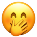 face with hand over mouth emoji