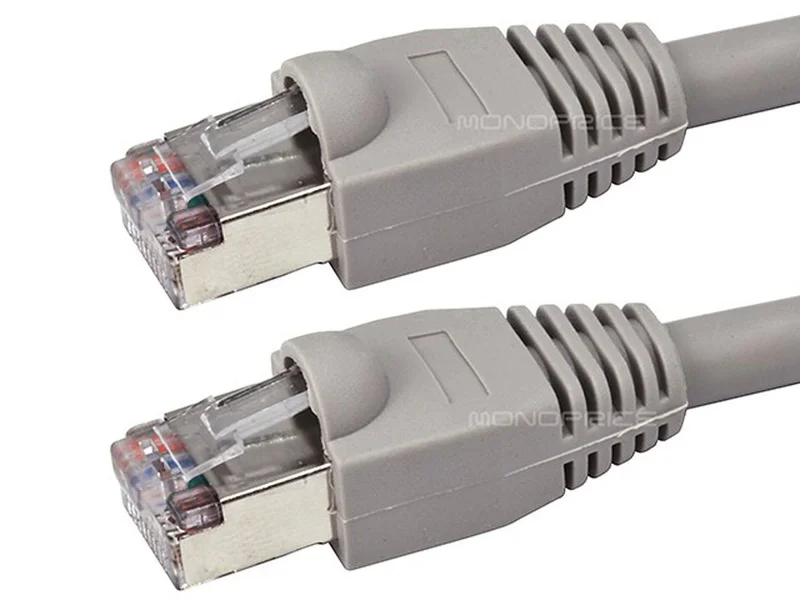 Monoprice Cat5e 15ft Gray Patch Cable, Shielded (F/UTP), 24AWG, 350MHz, Pure Bare Copper, Snagless discount code, Fullboot Series Ethernet Cable