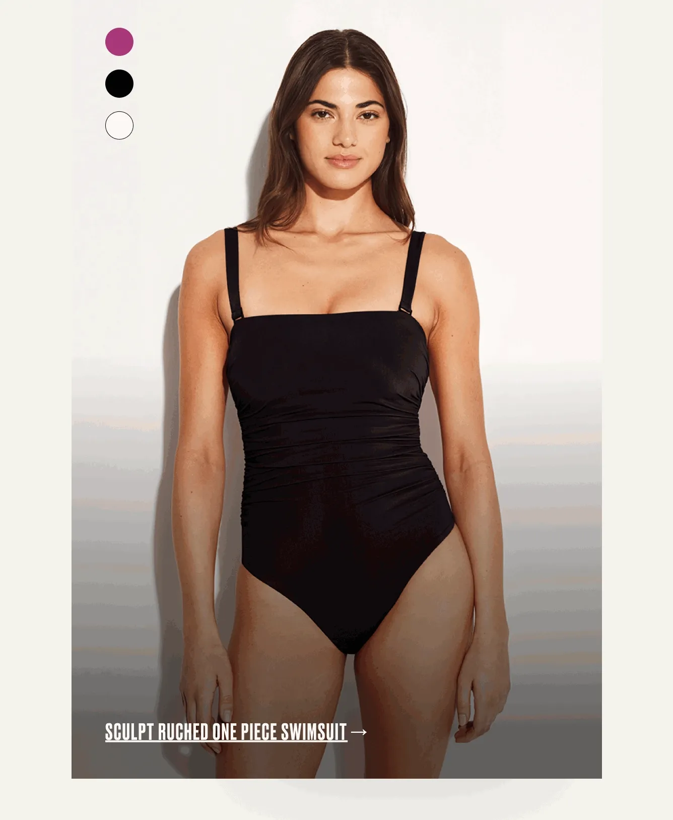 Crafted from ruched, textured fabric that hugs your curves.
