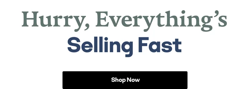 Hurry, Everything's Selling Fast Shop Now