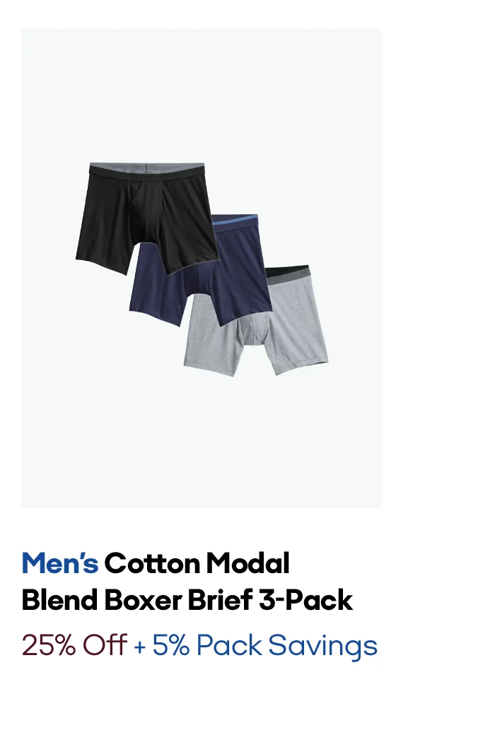 Men's Cotton Modal Blend Boxer Brief 3-Pack