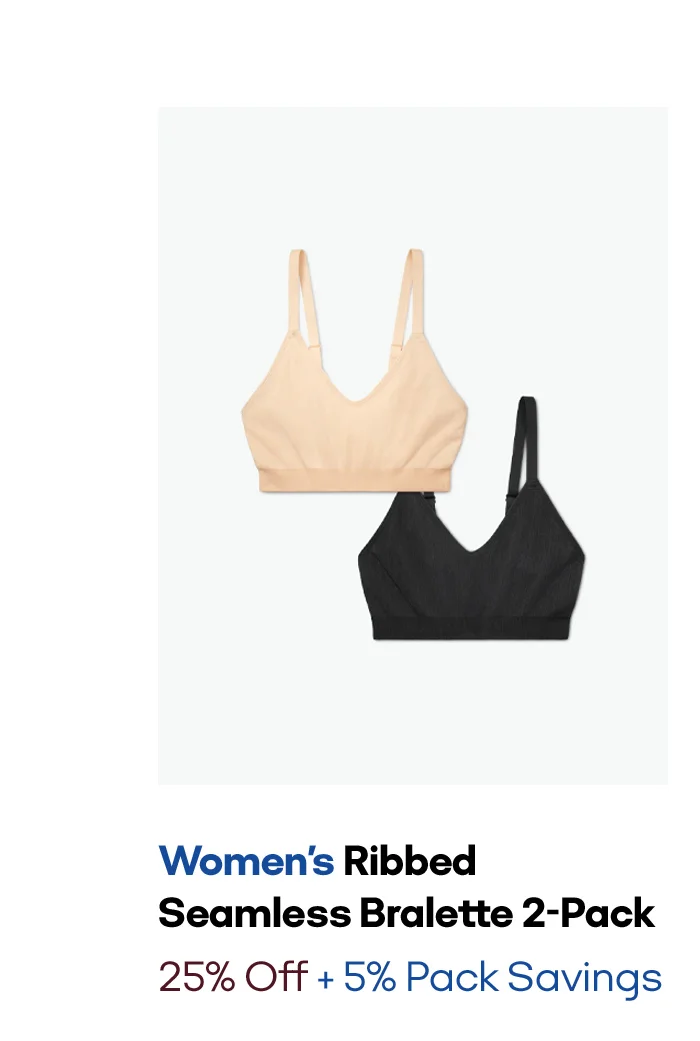 Women's Ribbed Seamless Bralette 2-Pack