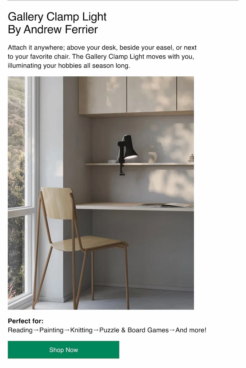 Gallery Clamp Light By Andrew Ferrier