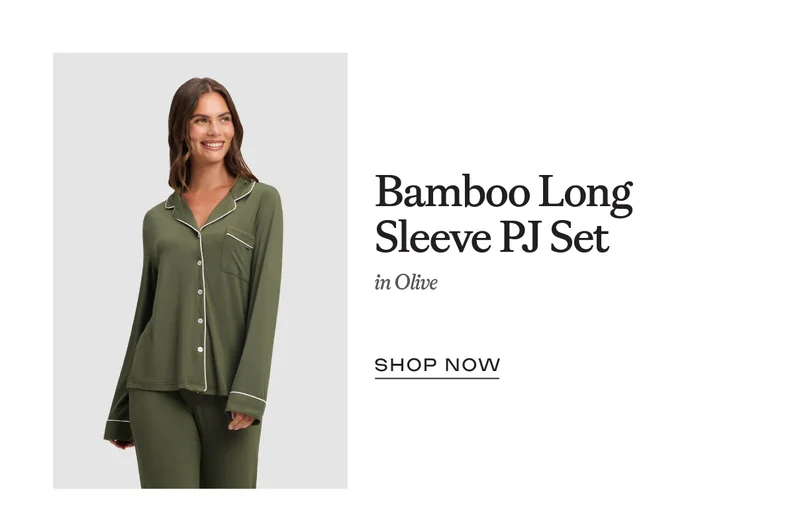 Bamboo Long Sleeve PJ Set in Olive