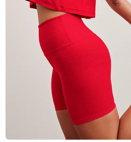Spacedye Keep Pace 5" Biker Short in Candy Apple Red Heather