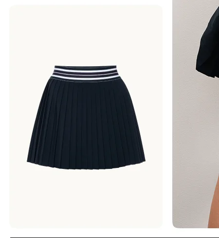 If You Pleats Tipped Elastic Mini Skirt in Nocturnal Navy