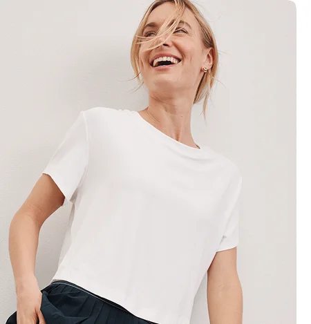 Featherweight Supreme Cropped Tee in Cloud White