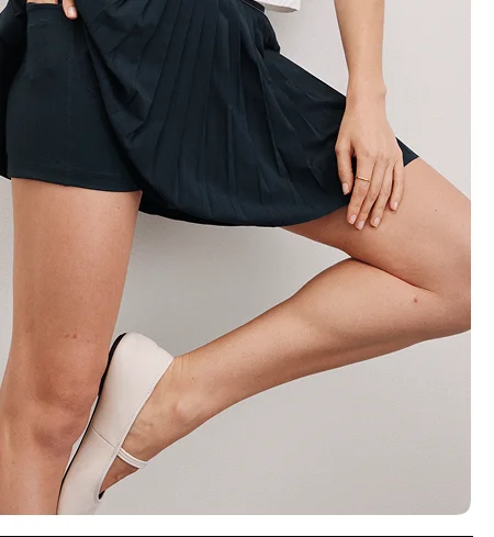 If You Pleats Tipped Elastic Mini Skirt in Nocturnal Navy
