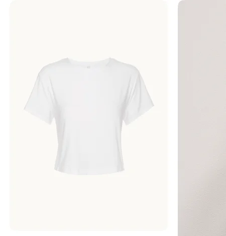 Featherweight Supreme Cropped Tee in Cloud White