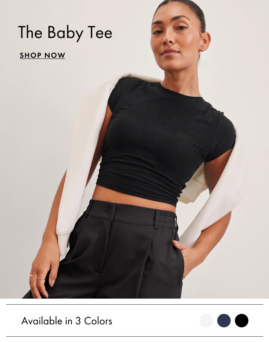 Featherweight Cropped Tee in Darkest Night