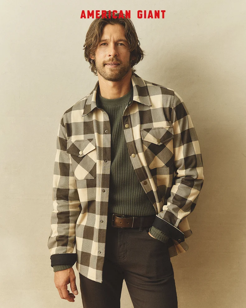 Redwood Fleece Overshirt White Pepper Plaid
