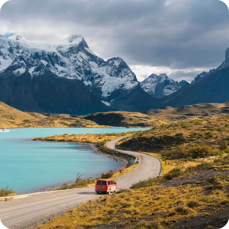 Van driving in Patagonia