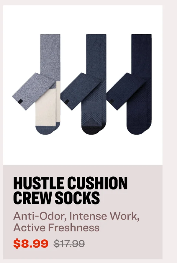 50% OFF Hustle Cushion Crew Socks
