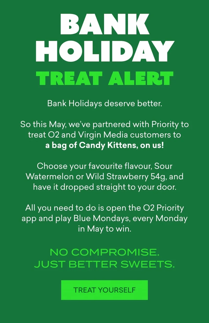 Bank holiday treat alert