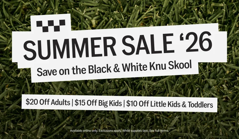 Summmer Sale '26. Save on the black & white knu skool