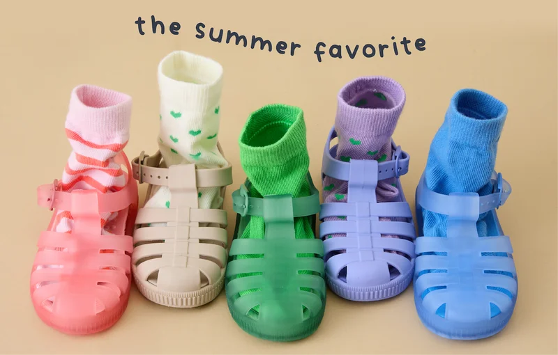 KIDLY by MORI Jelly Sandals - Emerald Ice