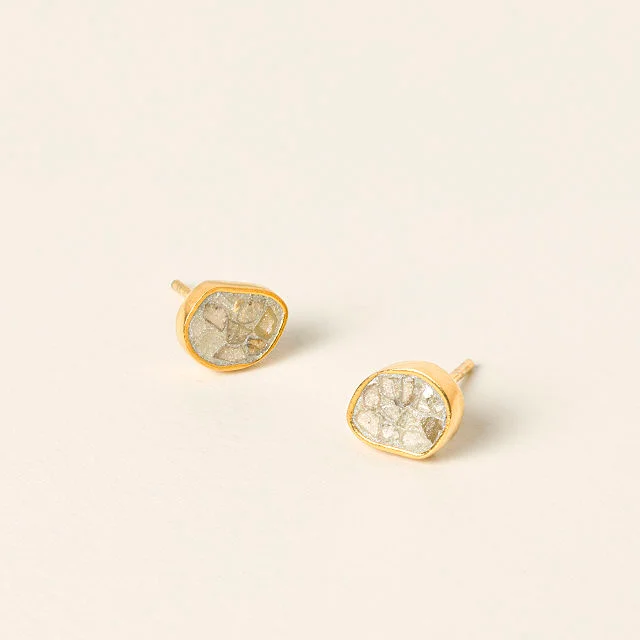Sliced Raw Diamond Stud Earring