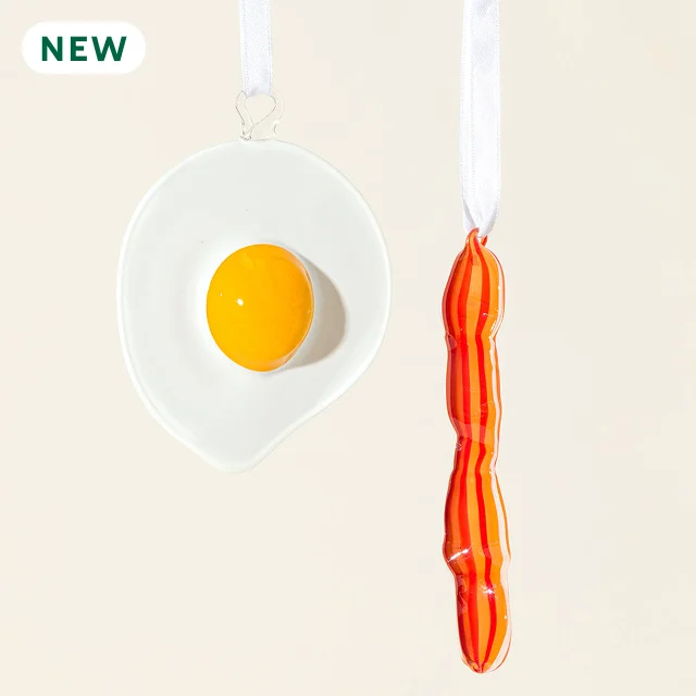Bacon and Egg Glass Ornament