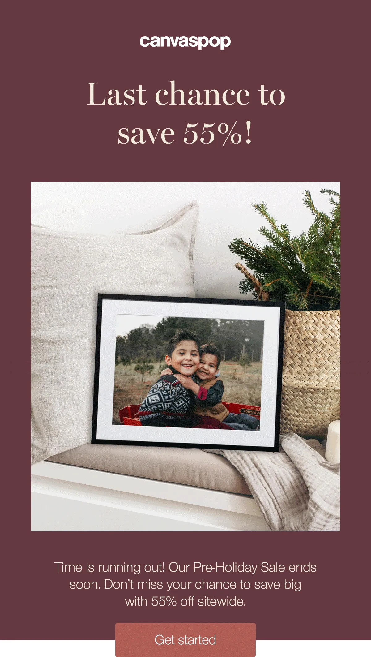 Last chance to save 55%! Time is running out! Our Pre-Holiday Sale ends soon. Don't miss your chance to save big with 55% off sitewide.