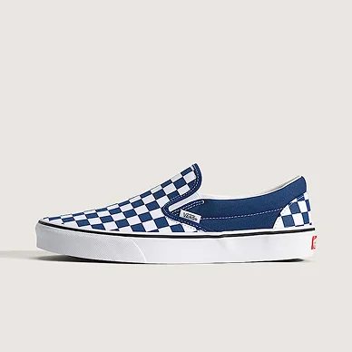 Deep Indigo Blue Classic Slip-On Checkerboard Shoe