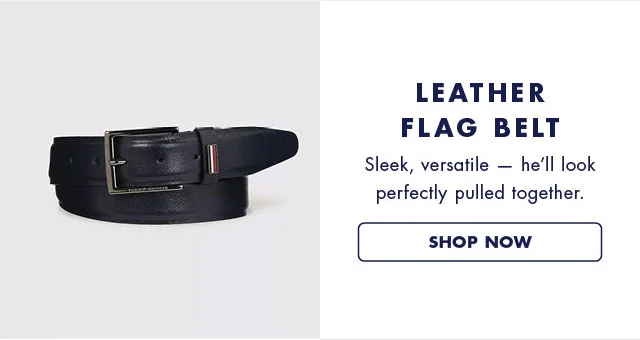 Leather flag belt                                            Sleek, versatile - he'll look perfectly pulled together                                            Shop now