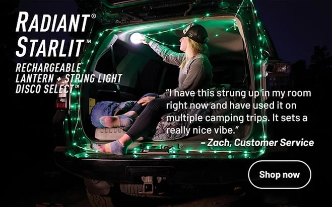 Radiant® StarLit™ Rechargeable Lantern + String Light – Disc-O Select™
