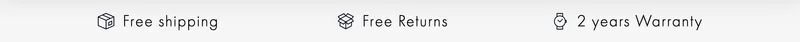 Free shipping and Returns, 2 years Warranty