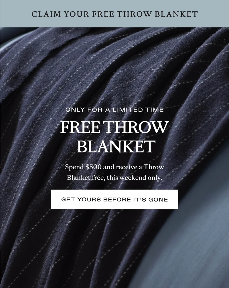 Free Throw Blanket, Spend $500+ to receive it
