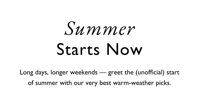 Summer Starts Now