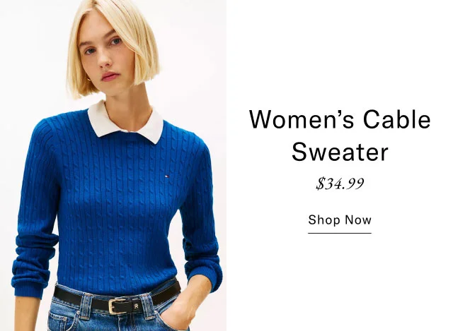 Women's Cable Sweater $34.99 Shop Now