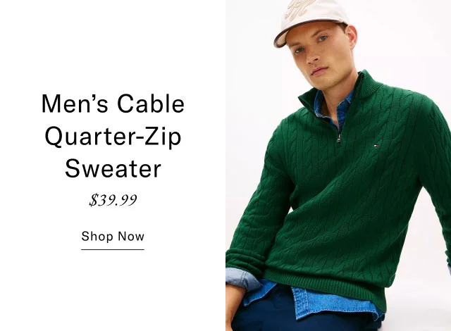 Men's Cable Quarter-Zip Sweater $39.99 Shop Now