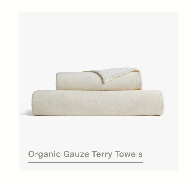 Organic Gauze Terry Towels in Natural With Cream