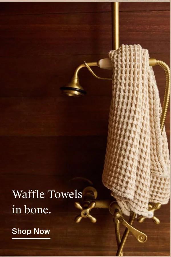 New Waffle Towels in Bone