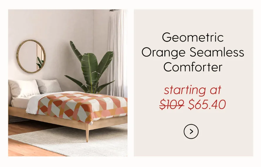 Geometric orange seamless repeat pattern Comforter