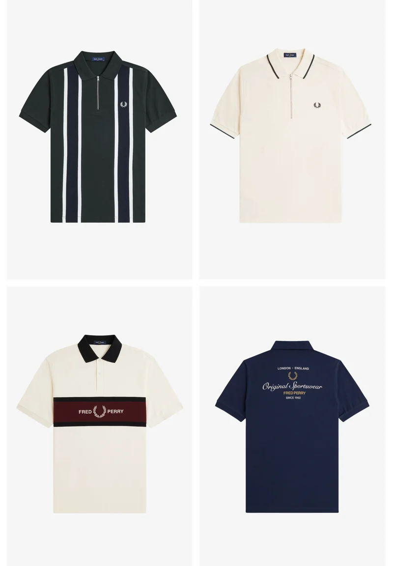 A selection of Fred Perry Men's Polos