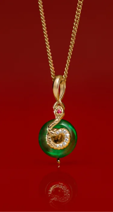 Snake Green Murano Glass Dangle Charm