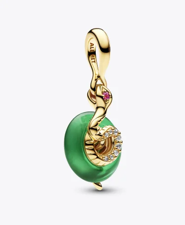 Snake Green Murano Glass Dangle Charm