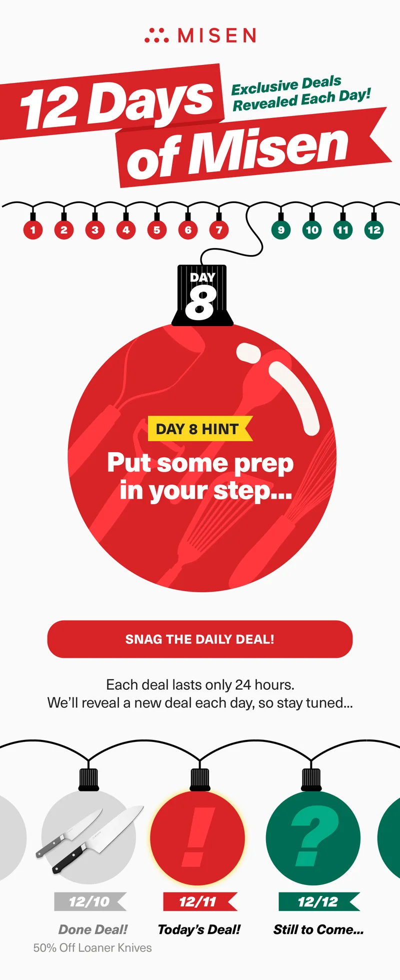 12 days of exclusive deals! Day 8. Reveal today's deal. Hint: Put some prep in your step...