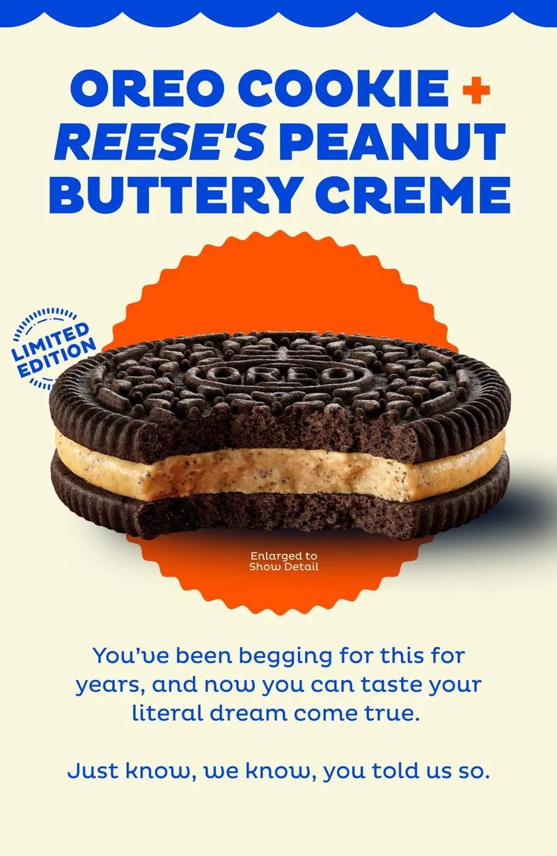 OREO Cookie + REESE's Peanut Buttery Creme